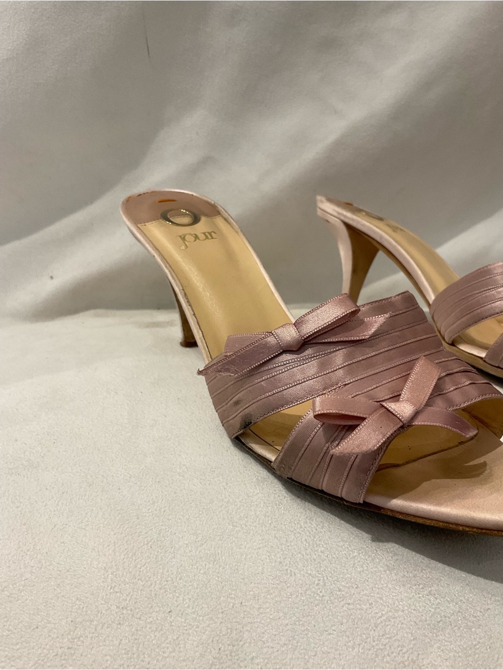 Du Jour Pink Satin Mule Heels - Picture 7 of 7